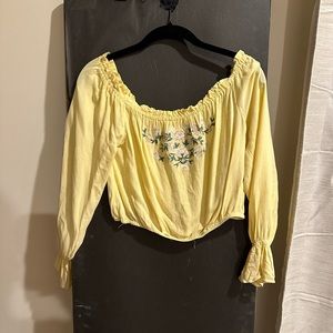 Pacsun Blouse Yellow - off shoulder